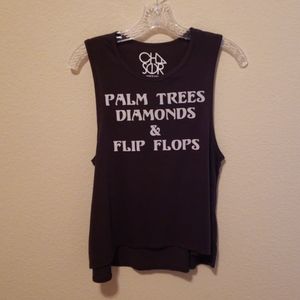 Chaser Palm Trees Diamonds & Flip Flops Tank